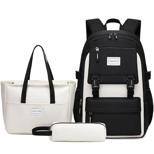 Aamytike Schulrucksack Mädchen Teenager Schule Rucksack Damen Schulranzen Maedchen Wasserdicht Kinder Schultasche Casual Daypacks School Bag for Girls Backpack mit Lunchpaket Set - Image 1