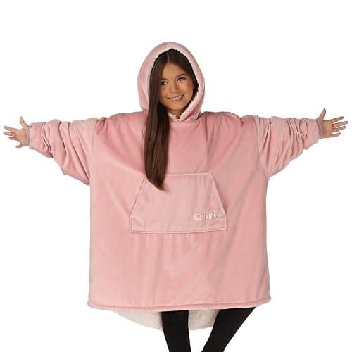THE COMFY Original Jr | Shark Tank | Patented | Kids Oversized Sherpa Wearable Blanket Hoodie | Gift for Boys & Girls - Image 1