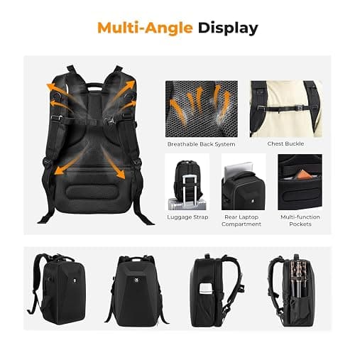 K&F CONCEPT Camera Backpack,Hardshell Photography DSLR Camera Bag with 15-15.6 Inch Laptop Compartment Waterproof Hard Shell Camera Case Compatible with Canon/Nikon/Sony/DJI Mavic Drone thumbnail 4