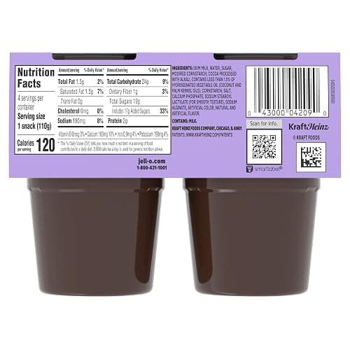 Jell-O Original Chocolate Ready-to-Eat Pudding Snack Cups, 4 ct Cups thumbnail 2