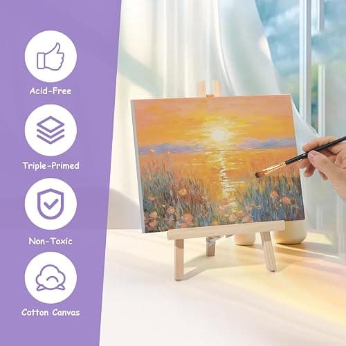 ESRICH Stretched Canvas for Painting, 24 Multi Pack 11x14, 8x10, 5x7(8 of Each) Blank Canvases for Painting, Primed Paint Canvas for Oil Paint, Acrylic Paint, for Beginners, Artists. thumbnail 5