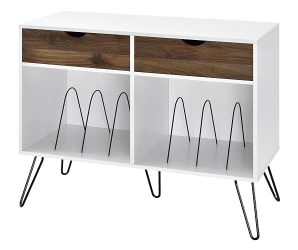 Novogratz Concord Turntable Stand with Drawers, White thumbnail 3