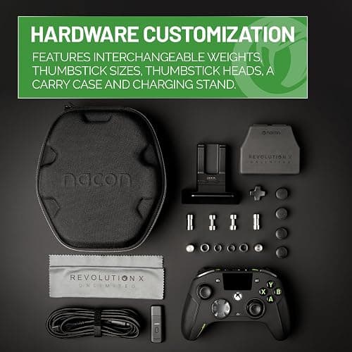 NACON Revolution X Unlimited Advanced Precision Controller Officially Licensed for Xbox Series X | S, Xbox One, Windows 10/11 PC & Android - Wired and Wireless - Charging Station thumbnail 7