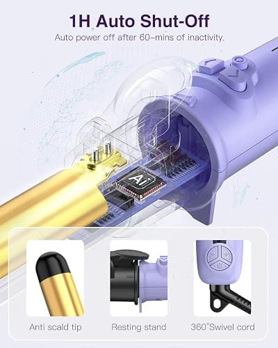 Rotating Curling Iron 1 1/4 Inch, Upgraded ZAVAREA Automatic Curling Iron with Extra-Long Barrel, Dual Voltage Self Curling Wand 1.25" Hair Curler thumbnail 8