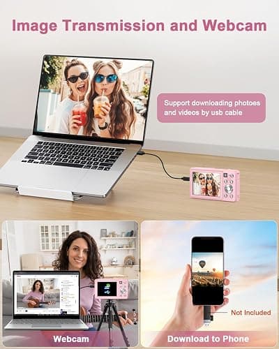 Digital Camera, 4K 64MP Cameras for Photography, Small Compact Point and Shoot Digital Camera with Auto Focus, Dual Camera, Flash, 16X Zoom, 32GB Card, Vlogging Camera for Teens,Boys, Girls thumbnail 7
