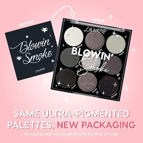 ColourPop Blowin' Smoke Eyeshadow Palette - Silver & Smokey Eye Eyeshadow Palette with Metallic & Matte Finishes - High-Pigment Eye Makeup with Long-Wearing Formula (0.3 oz) thumbnail 2