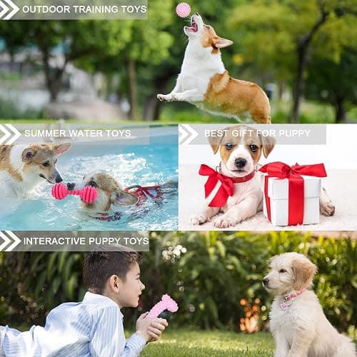 CGBD Puppy Toys, 6 Pack Dog Chew Toys for Puppy, Cute Pink Small Dog Toys, Teething Toys for Puppies, Soft Durable Interactive Chew Toy for Small Dogs thumbnail 6