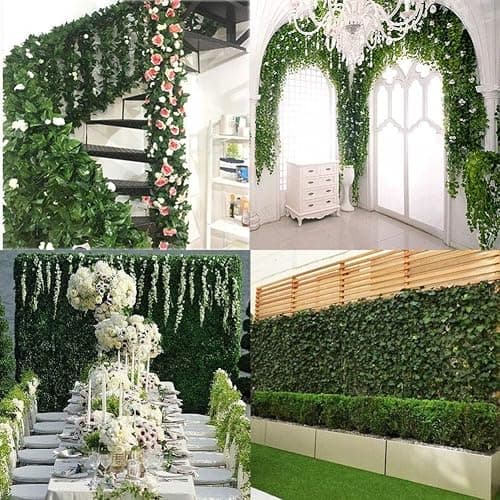 KUPOO 12 Strands 84 Feet Artificial Ivy Leaf Plants Vine Hanging Garland Fake Foliage Flowers for Wedding Party Garden Wall Decoration (Style A) thumbnail 4