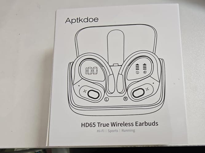 Aptkdoe Wireless Earbuds 75hrs Bluetooth 5.4 Headphone Sport, 2025 Bluetooth Earbuds Stereo Deep Bass Over Ear Bud with Earhooks, ENC Noise Cancelling Mic, IPX7 Waterproof Earphone, Red thumbnail 8
