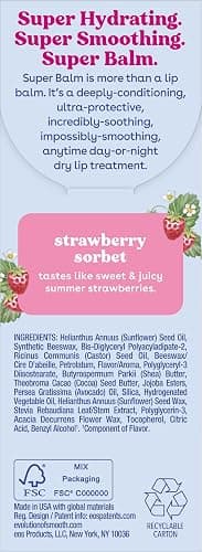 eos 24H Moisture Super Balm- Strawberry Sorbet, Lip Mask, Day or Night Lip Treatment, Made for Sensitive Skin, 0.35 fl oz thumbnail 2