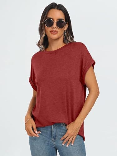 AUTOMET Womens Summer Tops Oversized Short Sleeve Business Casual T Shirts Trendy Fashion Clothes Spring Outfits 2025 thumbnail 4