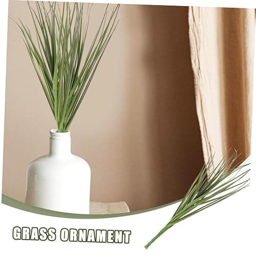 TOPPERFUN 12 Pcs Artificial Grass, 11.79in Fake Grass Artificial Shrub Plants, Tall Plants Greenery Stems Weed for Room Indoor Home, Patio, Vase, Restaurant Decoration thumbnail 6