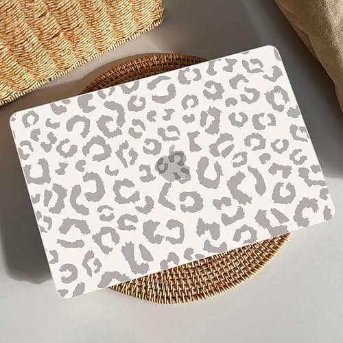 AKIT Compatible with MacBook Air 13 inch Case 2025 2024-2022 M4 M3 M2 A3240 A3113 A2681, Unique Hard Shell Laptop Case+Screen Protector+Keyboard Cover for MacBook Air 13.6 inch, Print Leopard Grey thumbnail 3