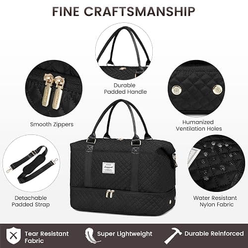 LOVEVOOK Travel Duffle Bag,Weekender Bags for Women with Shoe Compartment，Carry on Overnight Bag with Toiletry Bag,Gym Duffel Bag with Wet Pocket, Hospital Bags for Labor and Delivery thumbnail 5