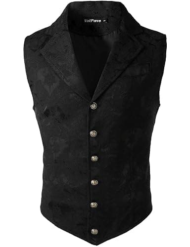 VATPAVE Mens Victorian Suit Vest Steampunk Gothic Waistcoat | Costume, Pirate, Cosplay, Vampire, Mediecal, Viking, Renaissance, Party, Wedding, Halloween, Casual thumbnail 2