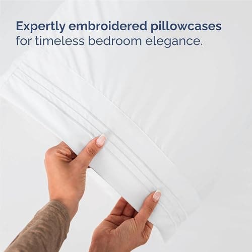 Full Size 4 Piece Sheet Set - Comfy Breathable & Cooling Bed Sheets Set - Hotel Luxury Bedding for Women, Men, Kids, Teens, Boys & Girls - Deep Pockets, Ultra-Soft and Wrinkle Free - Oeko-Tex - White thumbnail 6
