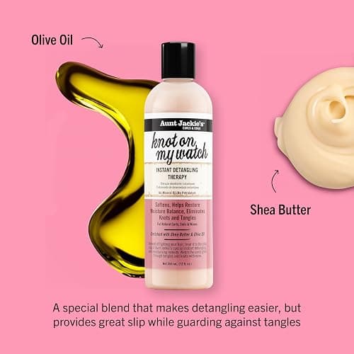 Aunt Jackie's Curls and Coils Knot On My Watch Instant Hair Detangling Therapy for Natural Curls, Coils and Waves, Enriched with Shea Butter, 12 oz thumbnail 2