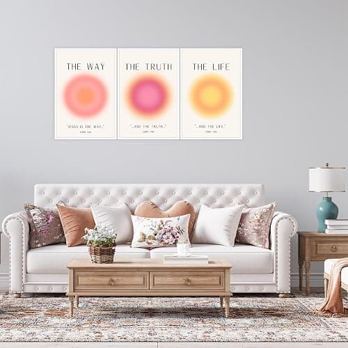 KFDJIG Jesus Poster Set of 3,Jesus Is The Way and The Truth and The Life Bible Verse Canvas Wall Art Religious Christian Minimalist Prints Inspirational Decor for Bedroom Living Room 16x24in Unframed thumbnail 4