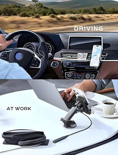 CHGeek Wireless Car Charger, 2025 Upgrade 15W Fast Charging Auto Clamping Car Phone Holder Charger, Phone Holders for car Mount, fit for iPhone 17 16 15 14 13 Mini Pro Max XR,Samsung Galaxy S25 Ultra thumbnail 7