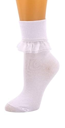 SEMOHOLLI Women Ankle Socks, Women Lace Ruffle Frilly Ankle Socks Fashion Ladies Girl Princess - Image 1