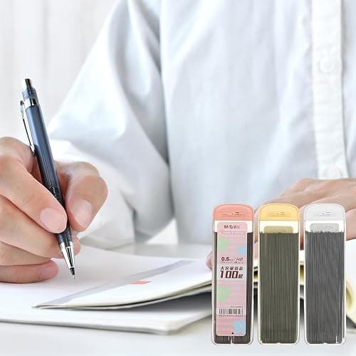 PATIKIL 300Pcs HB Mechanical Pencil Lead, 0.5mm Black Lead Refill Break Resistant Pencil Refills for Writing Office Supplies, White/Yellow/Pink thumbnail 2