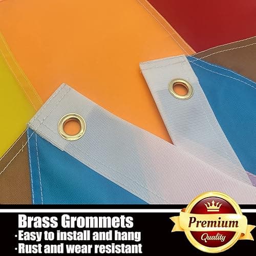 Progress Pride Rainbow Flag 3x5 Outdoor-210D Sewn Stripes LGBTQ Gay Lesbian Bisexual Transgender All Inlcusive Progressive Pride Rainbow Flag Vivid Color Polyester Flags with 2 Brass Grommets thumbnail 4
