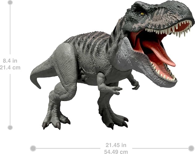 Mattel Jurassic World Rebirth Power Devour Tyrannosaurus Rex Dinosaur Figure with Tongue Activated Constant Chomp, Lights & Sounds, Digital Play thumbnail 3