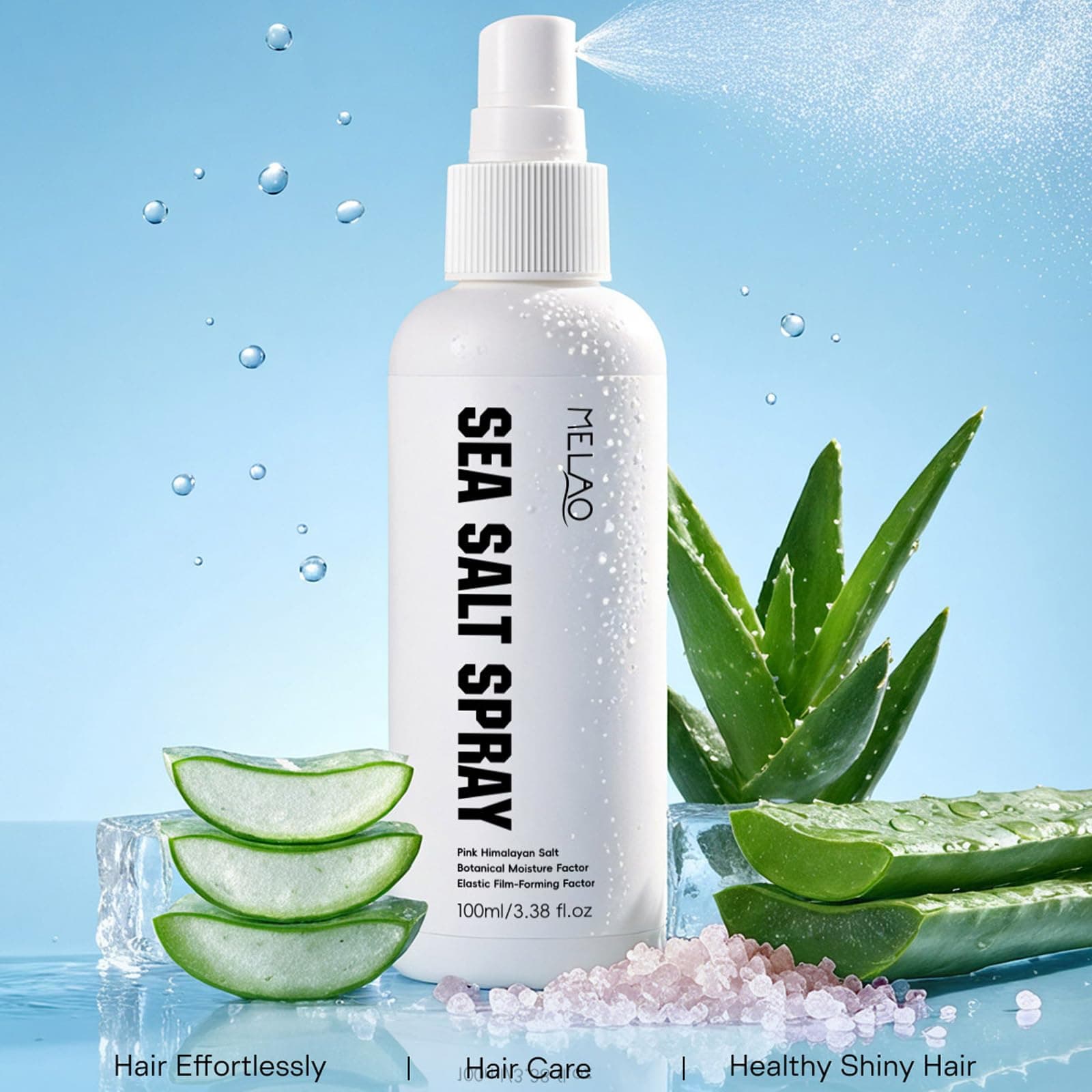 Himalayan Salt Hair Styling Spray - 100ml/3.38fl oz - Texturizing Volume Spray with VP/VA Copolymer for Lightweight Flexible Hold, Hydrating Natural Botanical Extracts Soothes Scalp, Adds Beach Waves & Flexible Hold thumbnail 9