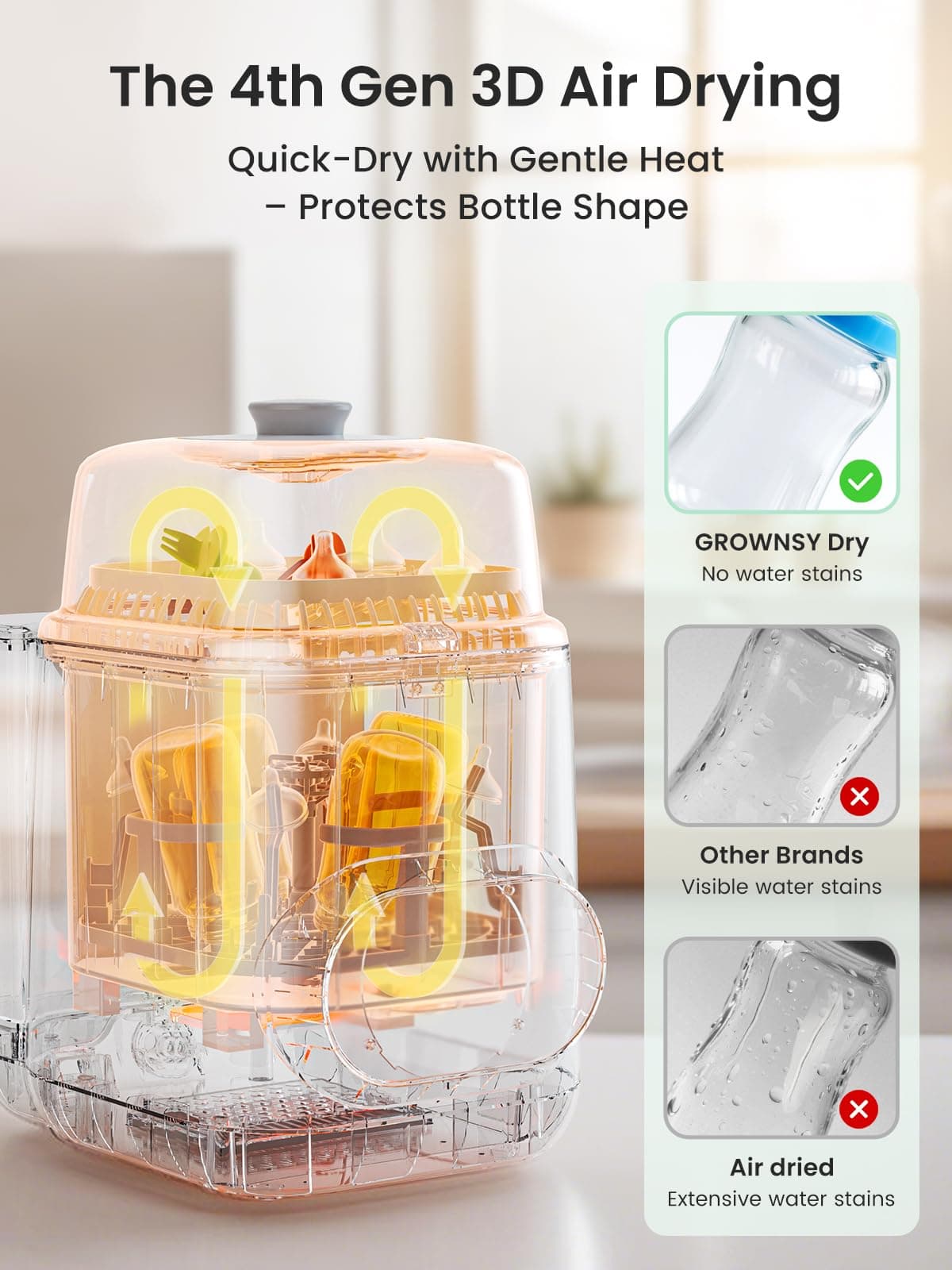 Grownsy EaseClean Bottle Washer Pro | All-in-One Bottle Washer and Sterilizer and Dryer | Baby Bottle Washer for Bottles, Pump Parts & Baby Essentials | Replaces Hand Washing thumbnail 5