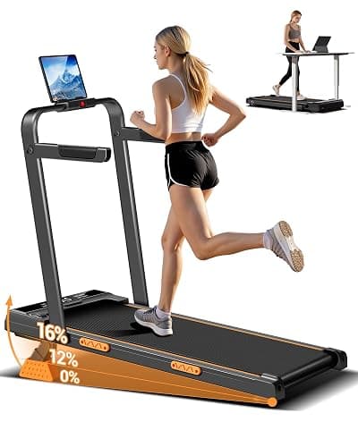 16% Incline Walking Pad Treadmill, 3-in-1 Under Desk Treadmill with Handles | Foldable, Compact, Portable Treadmills for Home Small, 2.5HP Quiet Brushless, 330 LBS Capacity, Home Office, LED Display - Image 1