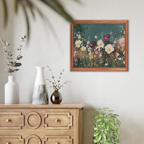 RLTXBUK Vintage Floral Diamond Art Kits, Rustic Cottagecore Wildflower Field Botanical Gem Diamond Painting Art Kits for Adults Kids Beginners, Cottagecore Floral Room Decor 9.8x11.8 Inch thumbnail 8