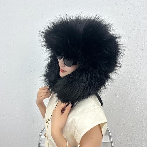 YFJNV Y2K Faux Fur Russian Hat, Soft, Warm Winter Trapper Hat with Earmuffs for Men and Women thumbnail 7