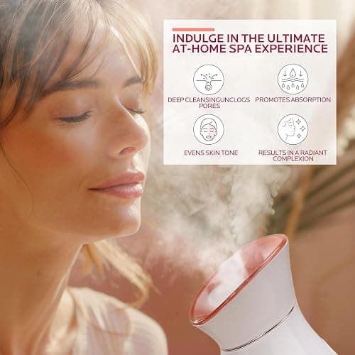 Colorfarm Facial Steamer Skin Care Kit: Face Steamer Home Spa Deep Cleaning Unclogs Pores Blackheads with 4 Skin Care Tools - Relaxing Self Care Gifts for Women (Gentle Exfoliation & Cleansing Kit) thumbnail 5