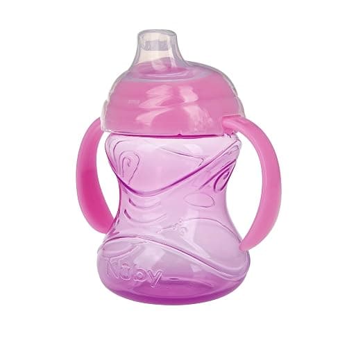 Nuby Clik-It Grip N' Sip Soft Spout No-Spill Training Sippy Cup with Handles - (3-Pack) 10 oz - 4+ Months - Aqua/Purple/Pink thumbnail 6