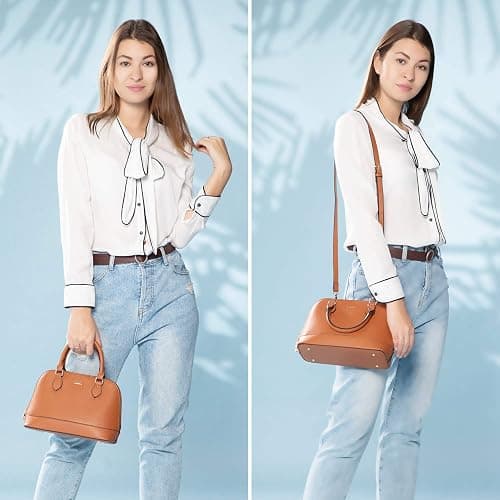 LOVEVOOK Purse for Women Small Crossbody Bags Classic Double Zip Top Handle Dome Satchel Bag thumbnail 2