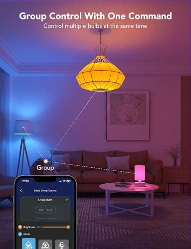 Govee Smart Light Bulbs, 1200 Lumens Dimmable BR30 Bulbs, RGBWW Color Changing Light Bulbs, WiFi & Bluetooth LED Bulbs, 16 Million Colors, Music Sync, Compatible with Alexa, Google Assistant, 6 Pack thumbnail 8