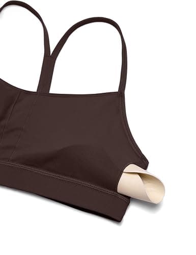 CRZ YOGA Butterluxe Y Back Sports Bras for Women - Padded Racerback Low Impact Spaghetti Thin Strap Workout Yoga Top thumbnail 5