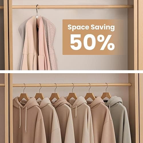 OHIYO 2-Pack 360° Swivel Hoodie Hangers with 6 Cedar Balls, Closet Organizer for Bra, Scarves, Belts, Purse & Accessories Storage thumbnail 6