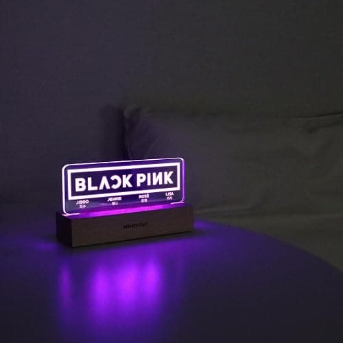 MEMELIGHT Black.Pink Night Light, Kpop Merchandise, Korean Idol Lamp for Blink, 7RGB Color, Dimmer, 8.3 x 4.2 x 1.7 - Image 1