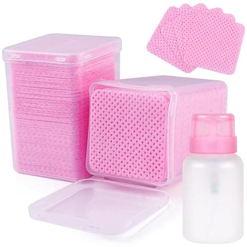400pcs Lint Free Nail Wipes, 1 Pull-Off Pump-Style Bottle Suitable for Nail Wipes for Fingernail, Mascara Extension Glue Cleaning and Care Product Sets - Image 1