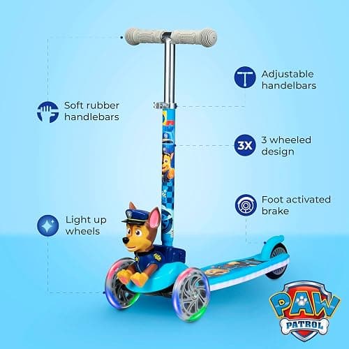 Kick Scooter for Kids, 3 Wheel Self Balancing, Light Up LED Wheels thumbnail 2