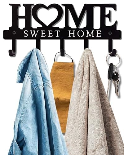 WIPHANY Metal Key Holder Hooks Organizer Rack 5.9x13 inches Wall Mounted Decor for Entryway Front Door Kitchen Hallway Garage Mudroom Office with Screws and Anchors - 13 inches-Home thumbnail 6