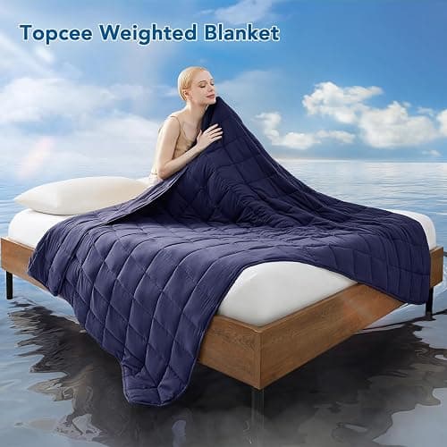 Topcee Weighted Blanket for Adults (20 lbs, 48" x 72") Twin Size Soft Cooling Heavy Blanket Sleeping, Apply to 130-160 lbs Body, Thick Breathable Blanket with Glass Bead, Easy Care thumbnail 3