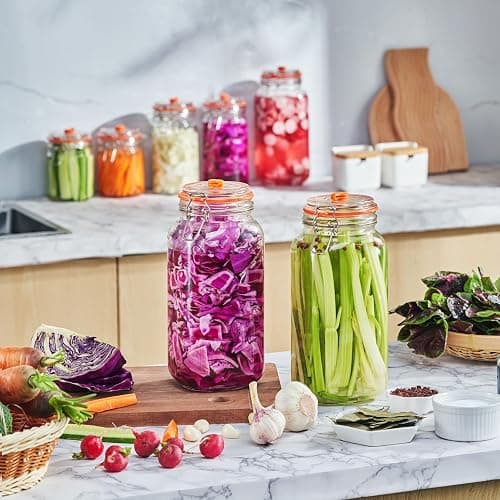JILLMO 2L Wide Mouth Fermentation Jar with Airlock & Weight, 2 Pack | Fermentation Kit for Homemade Kimchi, Sauerkraut, Pickles and More thumbnail 7