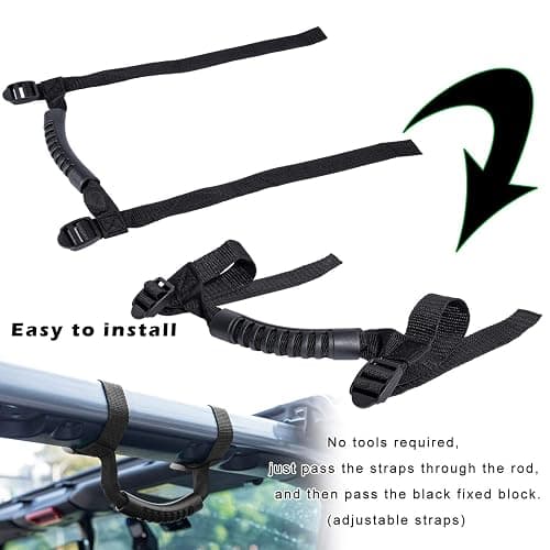 4 x Roll Bar Grab Handles Grip Handle for Jeep Wrangler YJ TJ JK JKU JL JLU Sports Sahara Freedom Rubicon X & Unlimited 1955-2024 2025 (Black) thumbnail 5