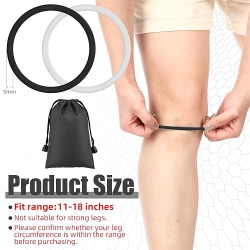 Foilswirl Silicone Patella Knee Band for Basketball Patella Tendon Support Knee Pain Running Tendon Brace Support Strap(4,Black and White,M) thumbnail 2