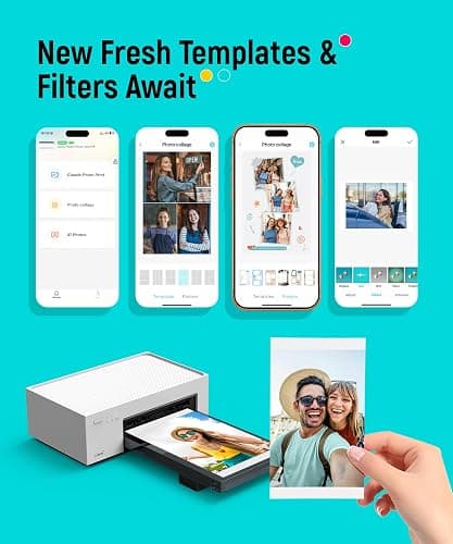 Liene M100 4x6'' Photo Printer, Phone Printer 100 Sheets & 3 Cartridges, Full-Color Photo, Portable Instant Photo Printer for iPhone Android, Thermal Dye Sublimation, Wi-Fi Picture Printer 100 Papers thumbnail 6