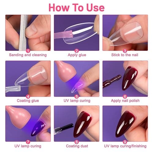 AORAEM LED Nail Lamps 3W Flexible Gooseneck Lamp Quicky Dry Nail Manicure Dryer Gel Polish Curing Light Plug Play Portable Flash Cure Light for Gel Nails Home DIY Professional Nail Tools Pink thumbnail 7