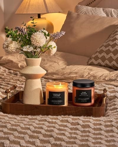 M&SENSE Vanilla Soy Candles, Medium 2 Wick 11.6oz 70 Hours Burning Time, All Natural Organic Soy Wax, Relaxing Aromatherapy Scented Candle, Housewarming Gift for Women and Men thumbnail 7