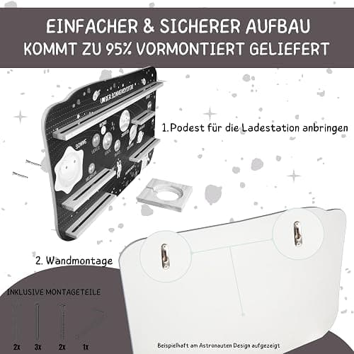 bunnyboo Toniebox Regal - für bis zu 45 Tonies - Testsieger 2024 - Magnetisches Regal für Toniebox und Figuren - geprüfte Qualität - Für Jungen und Mädchen (Astronaut) thumbnail 4